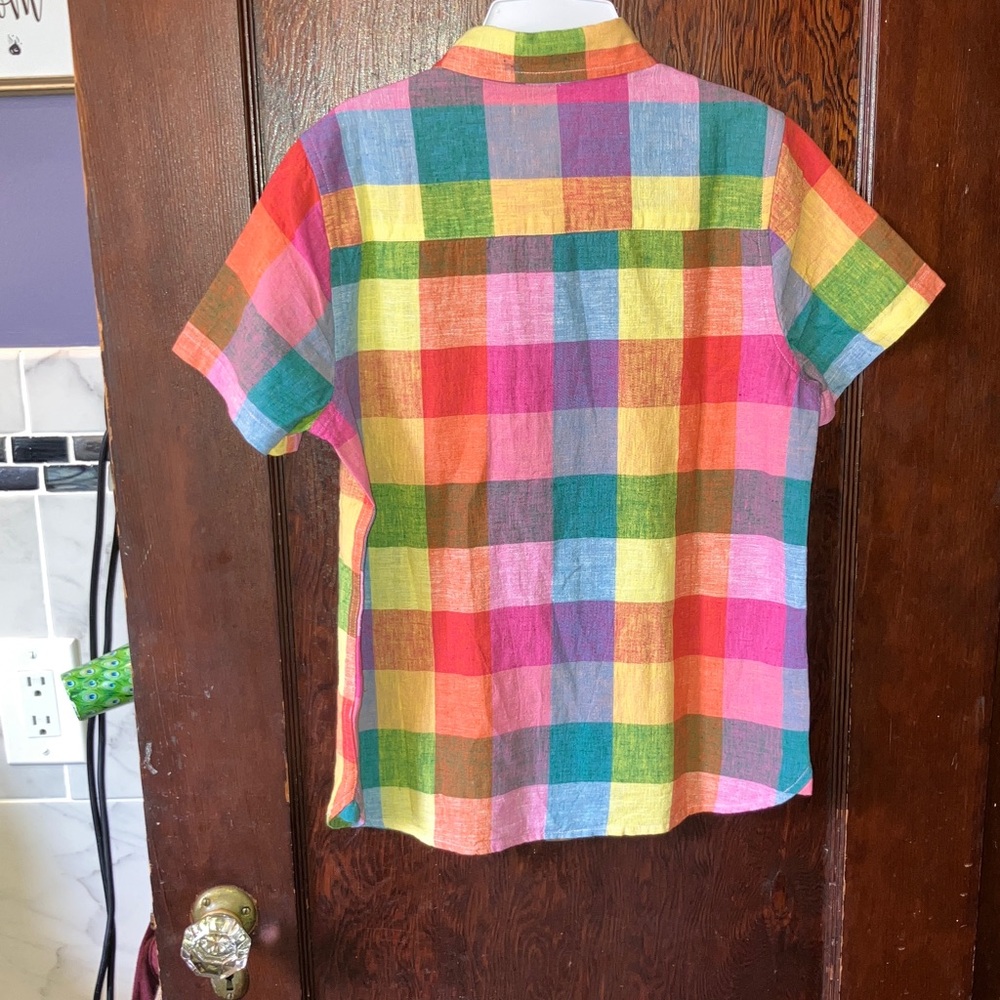 MINI BODEN Multicolor Plaid Kids Button Down Shirt - Picture 2 of 5